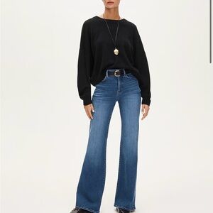 J. Crew High-Rise Flare Jeans in Medium Blue Wash